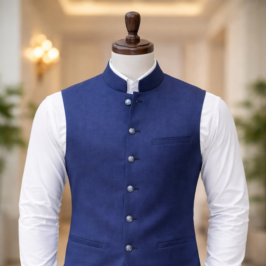 Classic Navy Blue Waistcoat