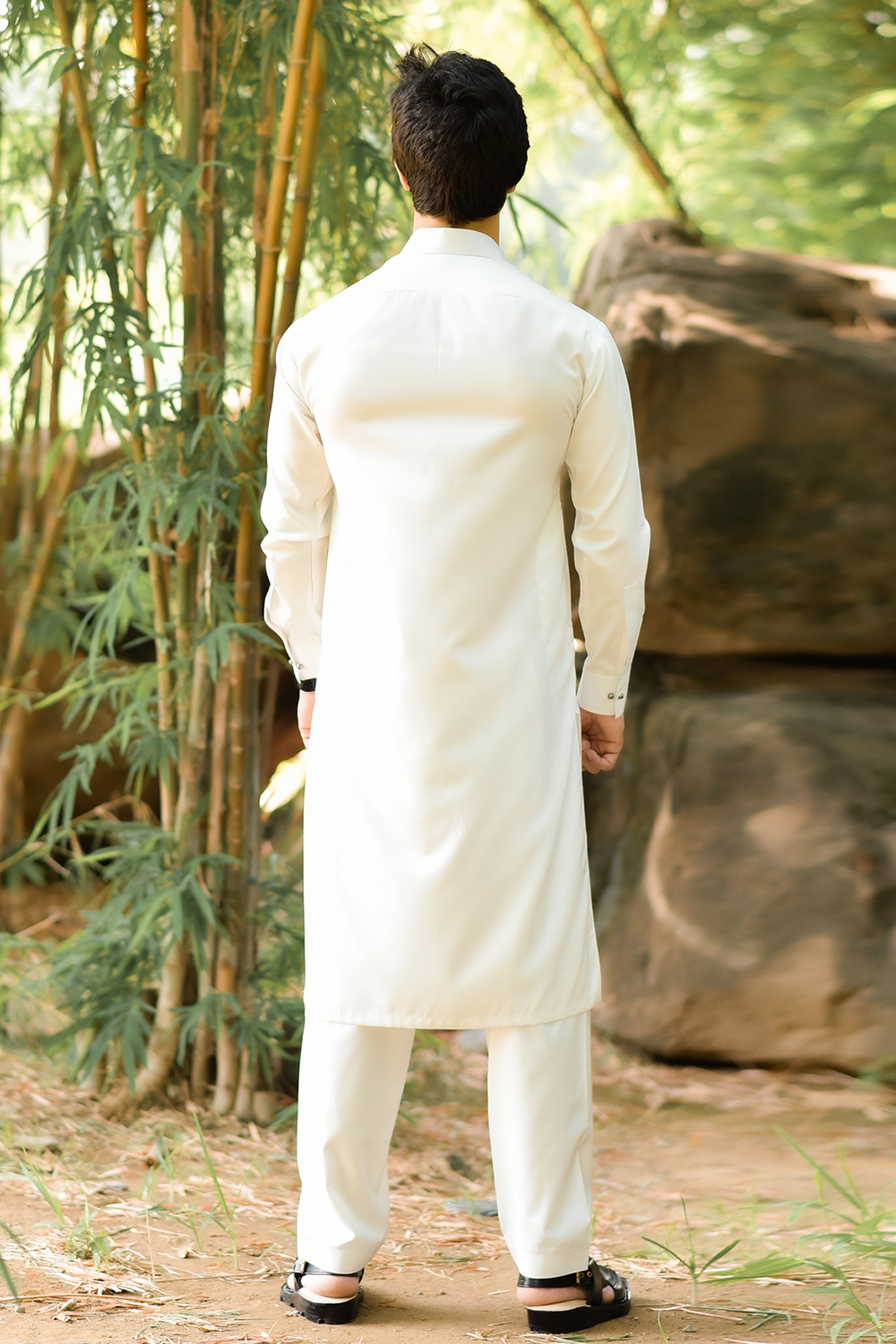 Styling Suit off white Collar Yellow Strip SK-0017