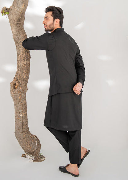 Black Waistcoat with Silver Buttons