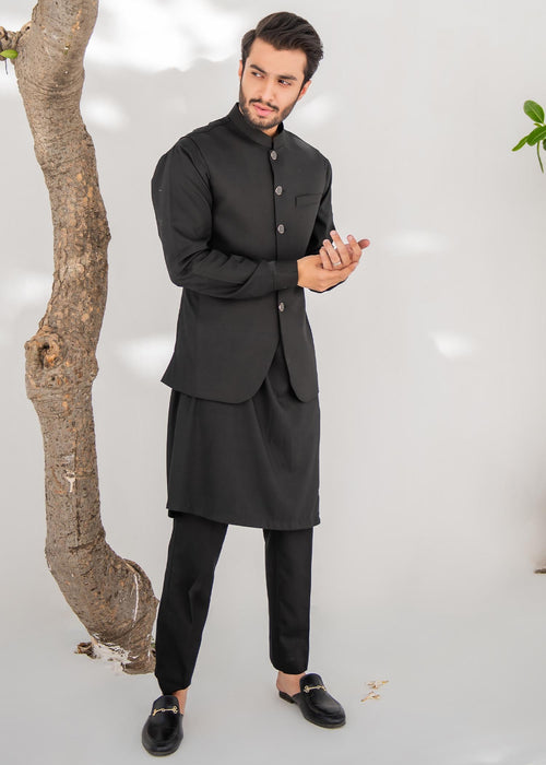 Black Waistcoat with Silver Buttons