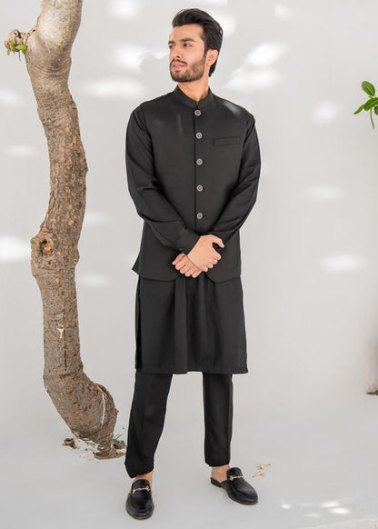 Black Waistcoat with Silver Buttons
