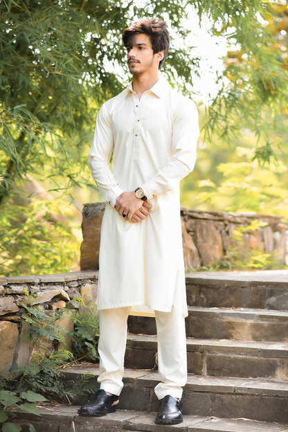 Styling Suit Beige Collar Yellow Strip SK-0016