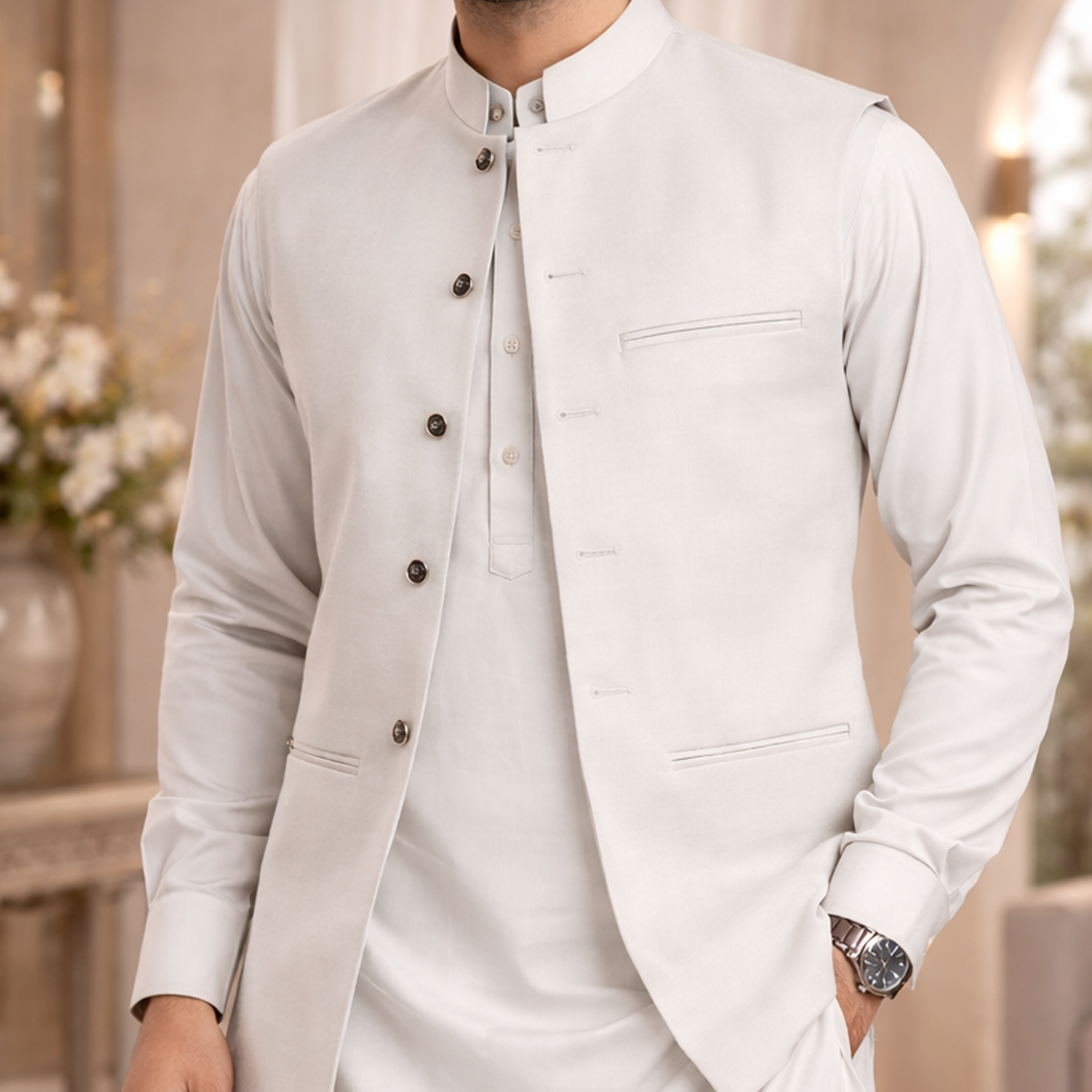 Classic Off-White Waistcoat