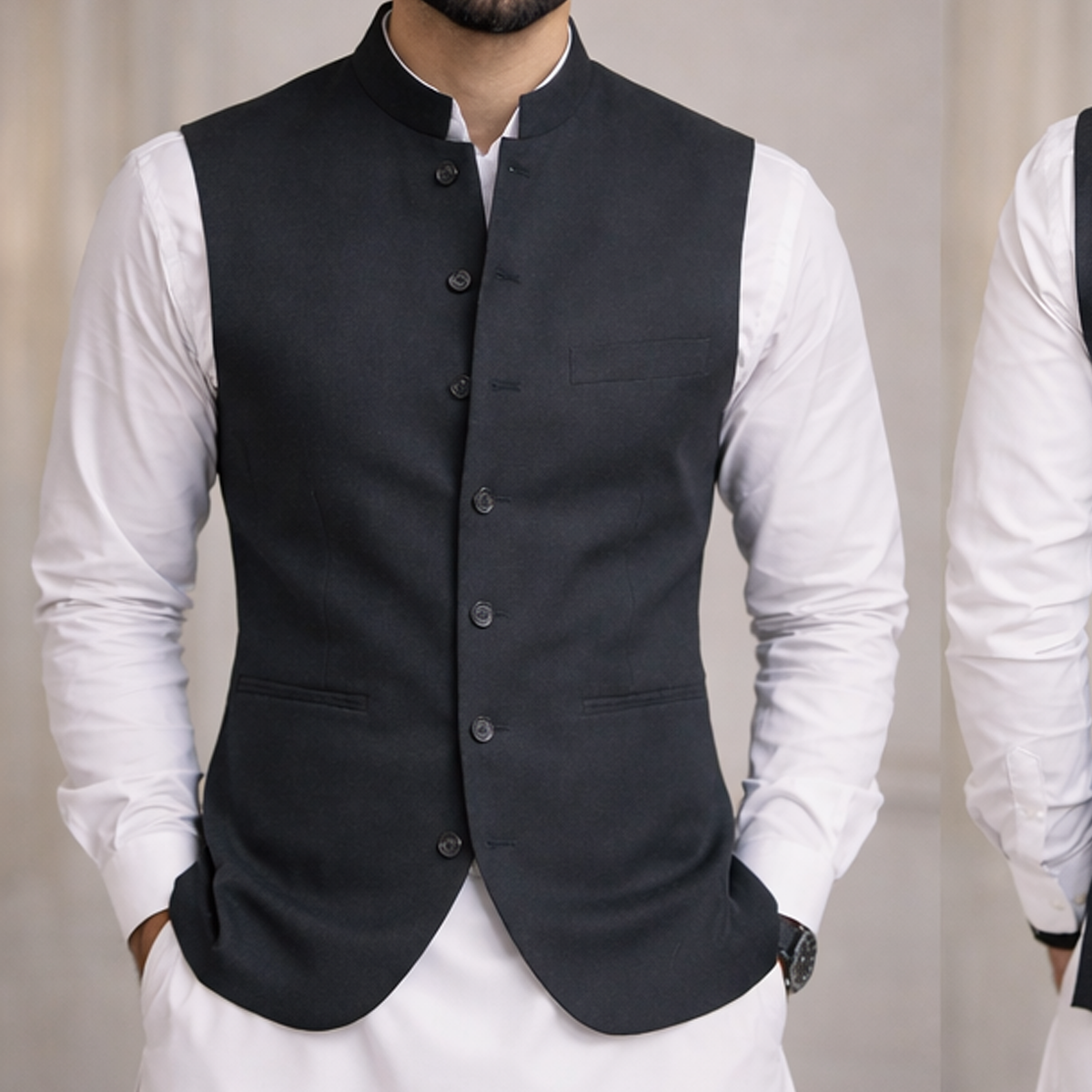 Formal Black Waistcoat