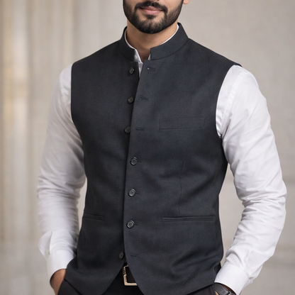 Formal Black Waistcoat
