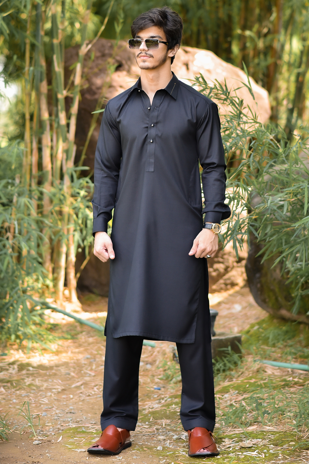 Styling Suit Black Collar yellow Strip SK-0015
