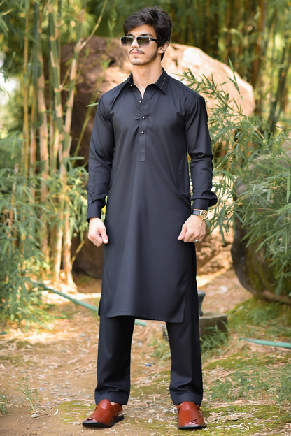 Styling Suit Black Collar yellow Strip SK-0015