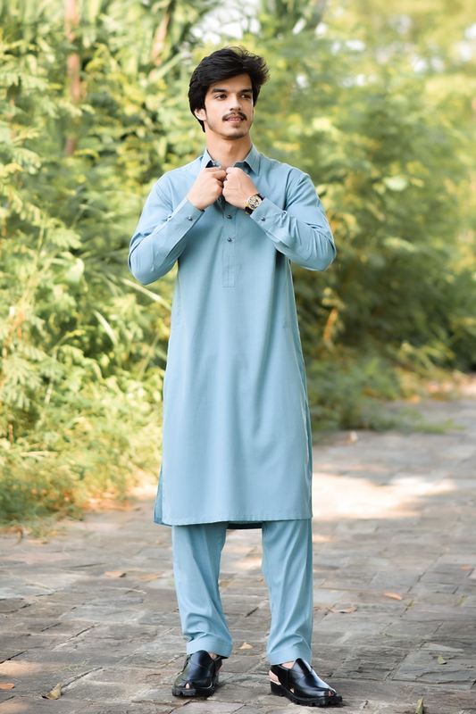 Styling Suit Light Green Collar Yellow Strip SK-0018
