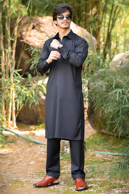 Styling Suit Black Collar yellow Strip SK-0015