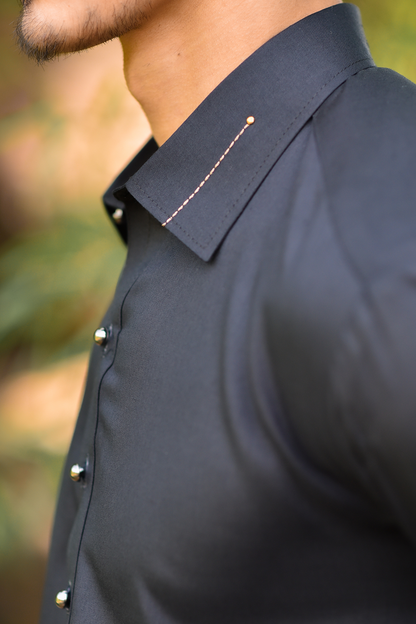 Styling Suit Black Collar yellow Strip SK-0015