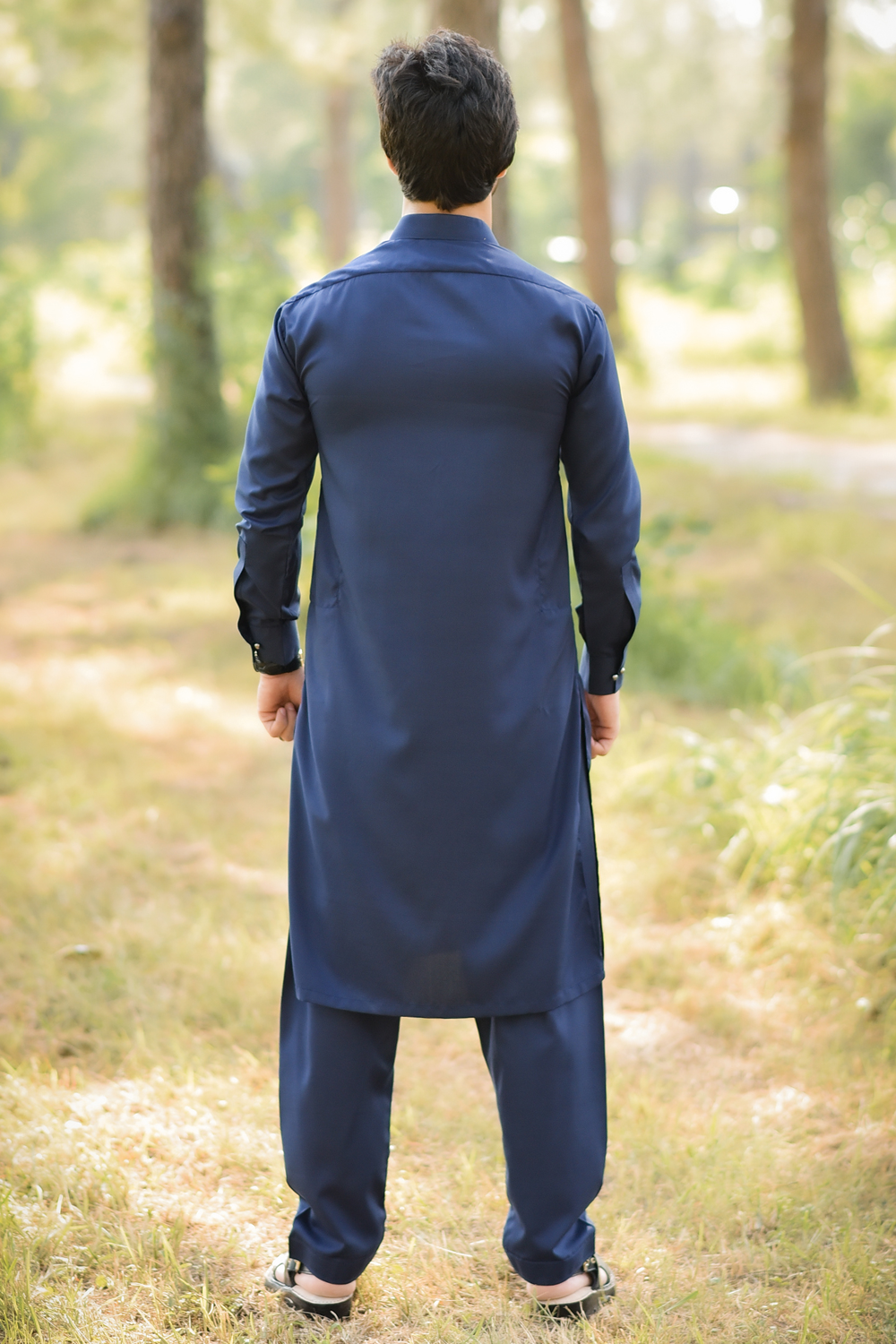 Styling Suit Navy Blue Collar Yellow Strip SK-0020