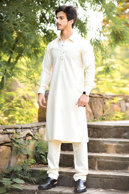Styling Suit Beige Collar Yellow Strip SK-0016