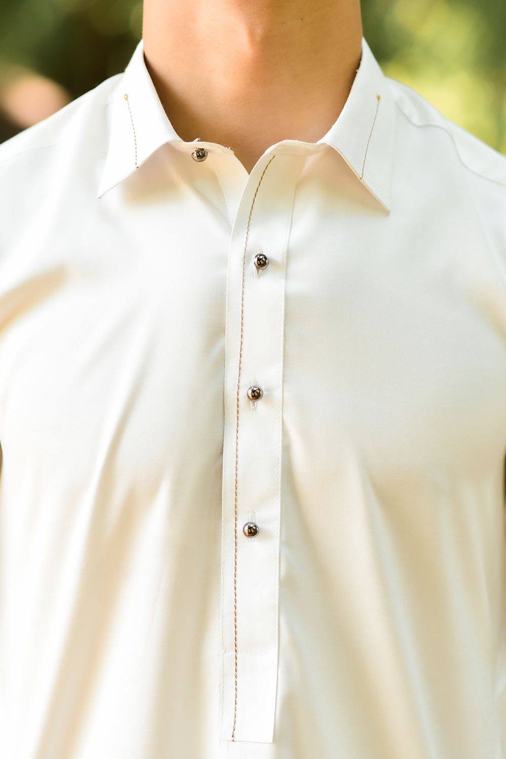 Styling Suit off white Collar Yellow Strip SK-0017