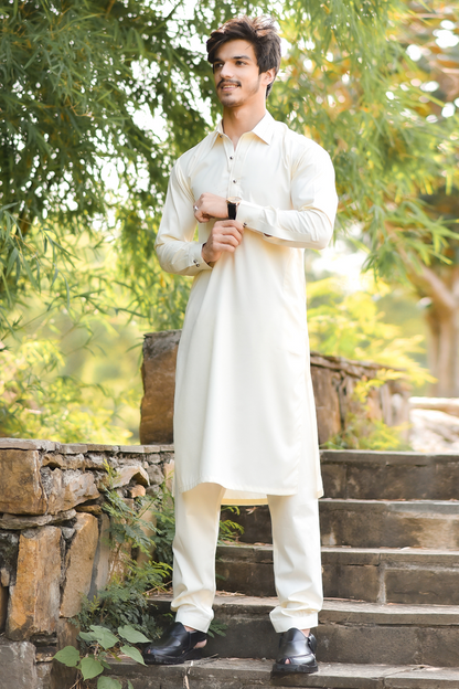 Styling Suit Beige Collar Yellow Strip SK-0016