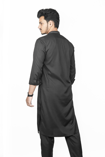 Styling Suit Black Ban White Strip SK-003