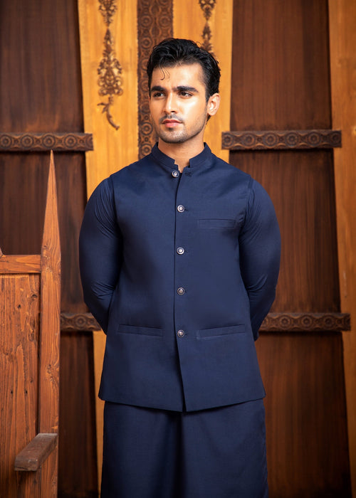 Classic Navy Blue Waistcoat