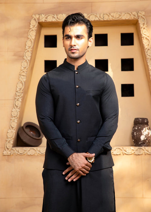 Formal Black Waistcoat